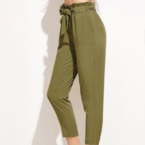Ruffle Waist Belt Pants